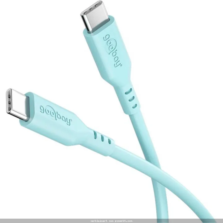 Goobay USB-C™-Silikonkabel, 1,5 m, türkis