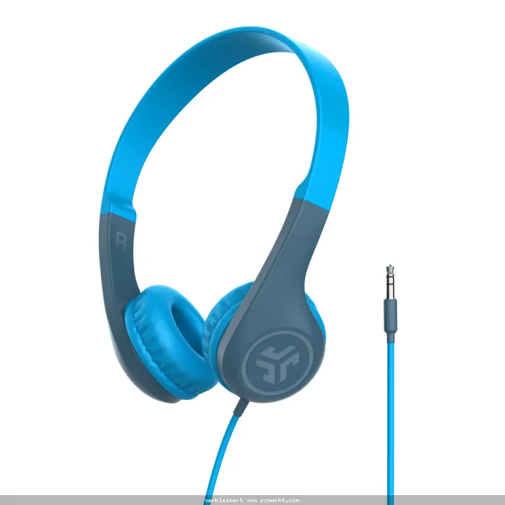 Jlab JBuddies Pop Wired Headphones Blue On-Ear-Kinderkopfhörer, Lautstärkebegrenzung von 85 dB, Für Kinder im Alter von 2-6 Jahren