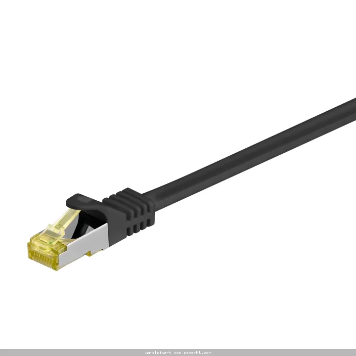 Goobay 0,25m RJ45 Patchkabel CAT 6A S/FTP (PiMF), 500 MHz, mit CAT 7 Rohkabel, schwarz LSZH halogenfrei, Kupfer