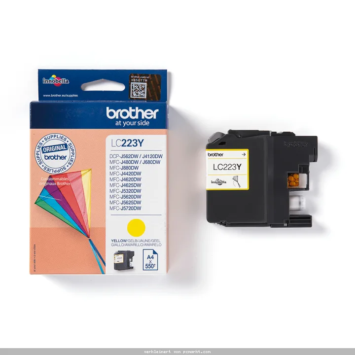 Brother LC-223Y Tintenpatrone Gelb für 550 Seiten Für Kompatibilität, siehe Artikel-Beschreibung