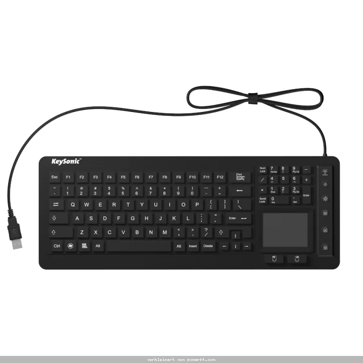 Keysonic KSK-6231 INEL - Industrietastaur, Kabelgebunden Hintergrundbeleuchtung, Integriertes Touchpad, 2 Maustasten, USB-Anschluss, Wasserdicht IP68