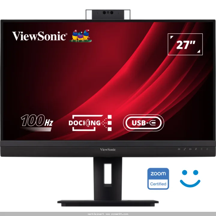 ViewSonic VG2757V-2K LED Office Monitor 68,58 cm (27 Zoll) Inkl. Kamera mit integriertem Zoom, Mikrofon und 2x 5W Lautsprechern, USB-C Dockingstation,