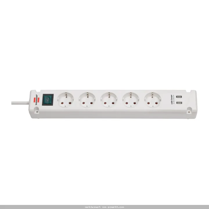 Brennenstuhl Bremounta 5fach + USB weiß *DE* 3m H05VV-F3G1,5 mit
