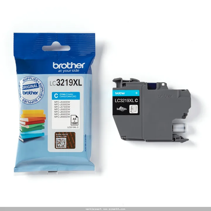 Brother LC-3219XL-C Tintenpatrone Cyan für 1.500 Seiten Kompatibilität: MFC-J5330DW // MFC-J5335DW // MFC-J5730DW // MFC-J5930DW // MFC-J6530DW // MFC