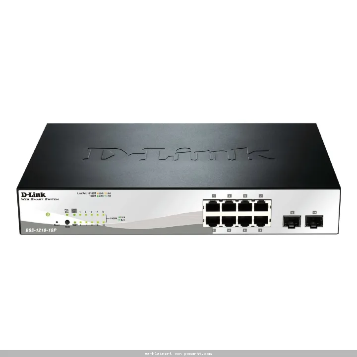 D-Link DGS-1210-10P Smart+ Managed Switch [8x Gigabit Ethernet PoE+, 2x GbE SFP]
