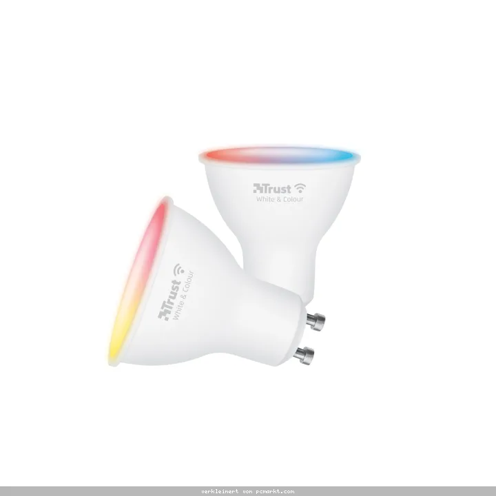 Trust GU-10 DUO-PACK RGBCW LED SPOT WI-FI Smarter WiFi LED-Strahler, weiß und farbig, Fassung GU10, von Ihrem Smartphone/Tablet zu steuern