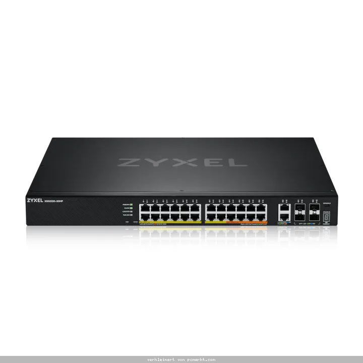 Zyxel XGS2220-30HP Managed Switch 24x Gigabit Ethernet (16x PoE+, 8x PoE++), 2x 10G Ethernet (2x PoE++), 4x 10G SFP+