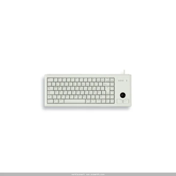 CHERRY G84-4400 Compact-Keyboard Ultraflache Kompakttastatur mit integriertem Trackball, Kabelgebunden, PS/2-Anschluss