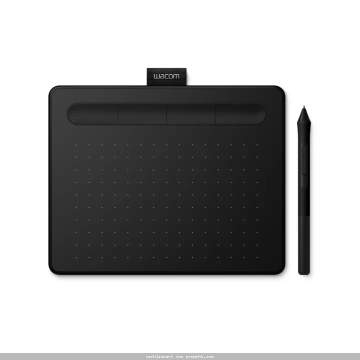 Wacom Intuos S Black, Grafiktablet zur Illustration und Fotobearbeitung, Incl. Drucksensitiver, batterieloser Wacom Pen 4K