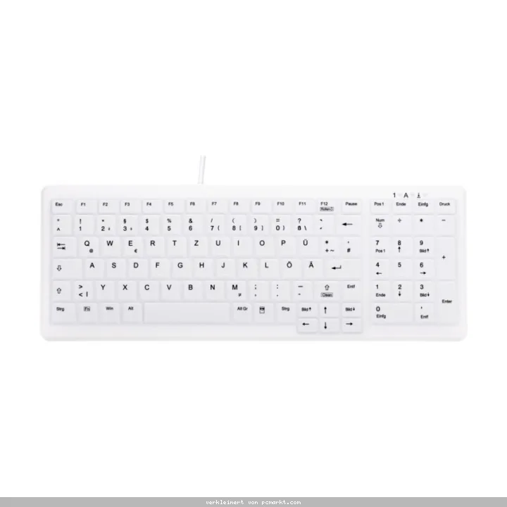CHERRY ACTIVE KEY AK-C7000F-U1-W Desinfizierbare Hygienetastatur mit Nummernfeld, kabelgebunden, USB-Anschluss, wischdesinfizierbar