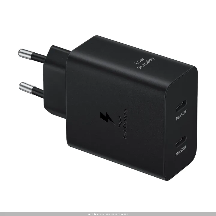 Samsung Schnellladeadapter Duo 50 Watt EP-T5020X, 2x USB Type-C incl. USB Type-C auf USB Type-C Kabel