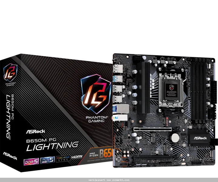 ASRock B650M PG Lightning Mainboard Sockel AM5
