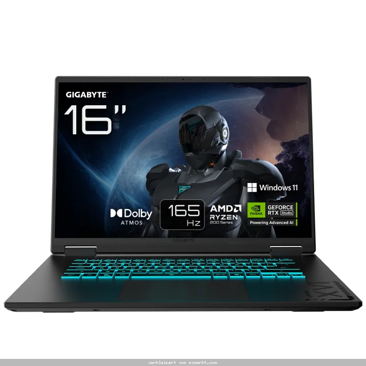 GIGABYTE GAMING A16 3VHK3DE894SH - 16" FHD+ 165 Hz Display, AMD Ryzen 7 260, 16GB RAM, 1TB SSD, NVIDIA GeForce RTX 5060, Windows 11 Home