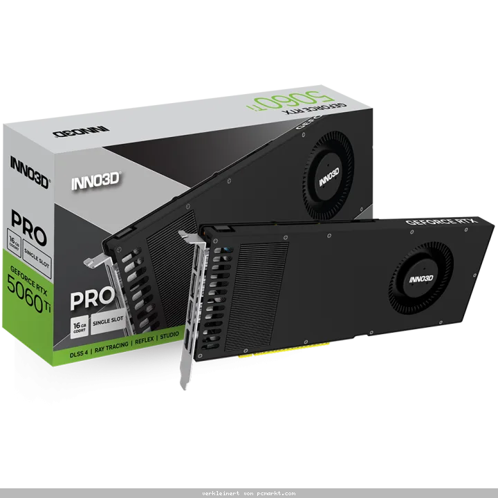 INNO3D GeForce RTX 5060 Ti Pro Single Slot Grafikkkarte - 16GB GDDR7, HDMI, 3x DP