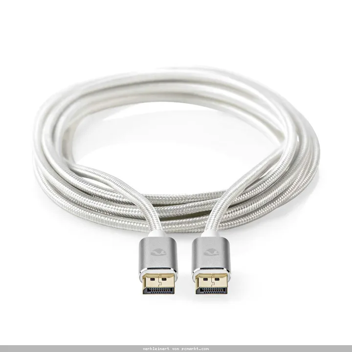 Nedis 2m Displayport-Kabel, 8K@60Hz, vergoldete Stecker, silber