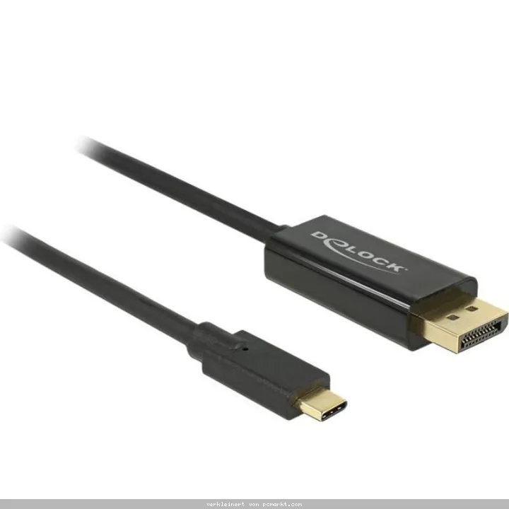 Delock USB Typ-C Stecker < DisplayPort Stecker (DP Alt Mode) 4K, 60Hz, 1m, schwarz