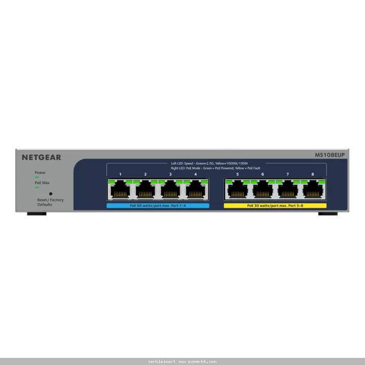 NETGEAR 8-Port Ultra60 Switch (MS108EUP) [8x 2.5 Gigabit LAN mit PoE++]