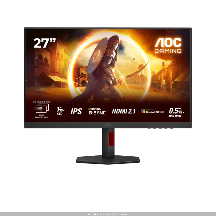 AOC U27G4R 27 Zoll - Dual-Frame Gaming Monitor Fast IPS Panel, UHD 160Hz/ FHD 320 Hz, 1 ms, HDR400, HDMI, DP