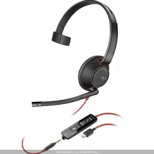 Poly Plantronics Blackwire 5210 Headset, Mono, USB-C und 3,5mm- Klinke, Unified Communication optimiert