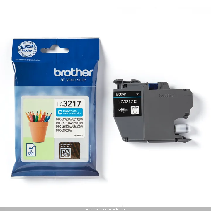Brother LC-3217C Tintenpatrone Cyan für 550 Seiten Kompatibilität: MFC-J5330DW // MFC-J5335DW // MFC-J5730DW // MFC-J5930DW // MFC-J6530DW // MFC-J693