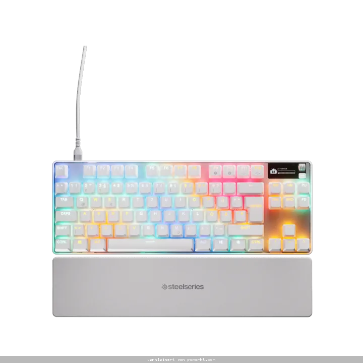 Steelseries Apex Pro TKL Gen 3 White kabelgebundene Gaming Tastatur mit Hall Effect Switches, Rapid Trigger und RGB-Beleuchtung
