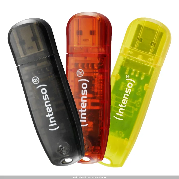 Intenso Rainbow Line Typ-A 8GB USB-Stick 3er Pack Mit Schutzkappe, bis zu 28 MB/s, USB 2.0
