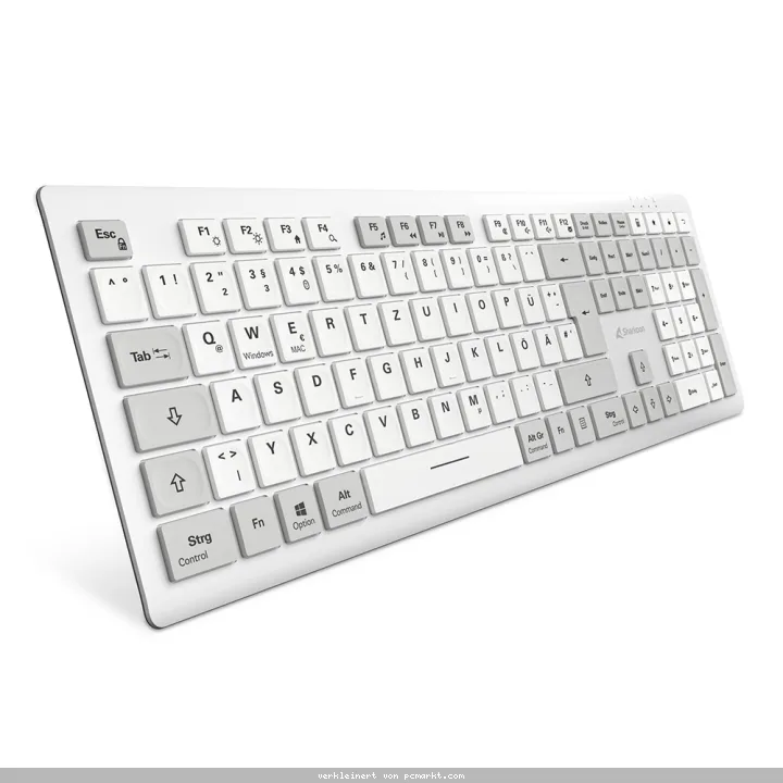 Sharkoon OfficePal K30W Tastatur - kabellose Office Tastatur mit leisen Scissor-Schaltern, 110 Stunden Akku-Laufzeit, Kompatibel mit Windows und macOS