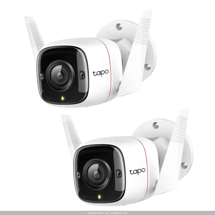TP-Link Tapo C310P2 WLAN Überwachungskamera Set 2K (2304x1296), 3MP, IP66 Wetterschutz, 30m Nachtsicht, Zwei-Wege-Audio