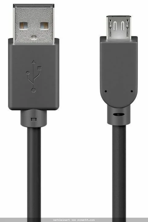 1,8m Goobay USB 2.0 Kabel, schwarz [Stecker Typ A -> Stecker Typ Micro-B]