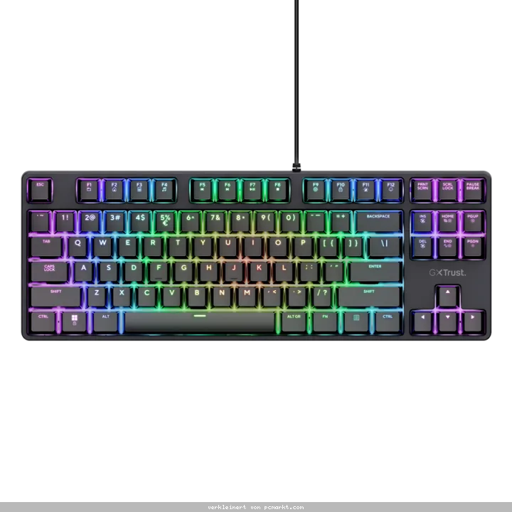 TAS Trust Gaming GXT864 CADA TKL Gaming Tastatur Kompakte mechanische TKL-Gaming-Tastatur mit vollständig anpassbarer RGB-Beleuchtung