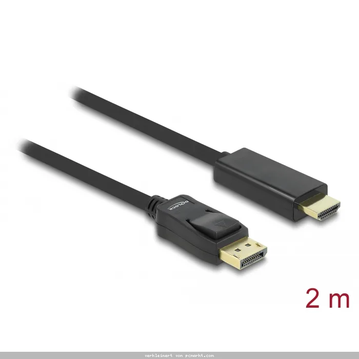 Delock DisplayPort-HDMI Kabel, 2m, vergoldet, schwarz