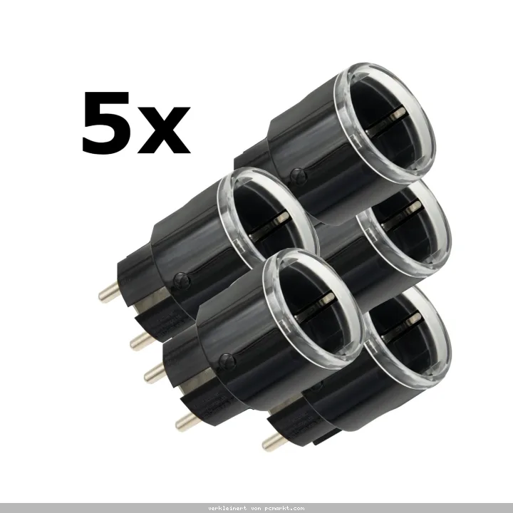 5x Shelly Plug S Gen3 Matter schwarz Bundle - kleiner smarter Stecker mit Bluetooth-Konnektivität und Leistungsmessung / Unterstützt bis zu 12 A 2500