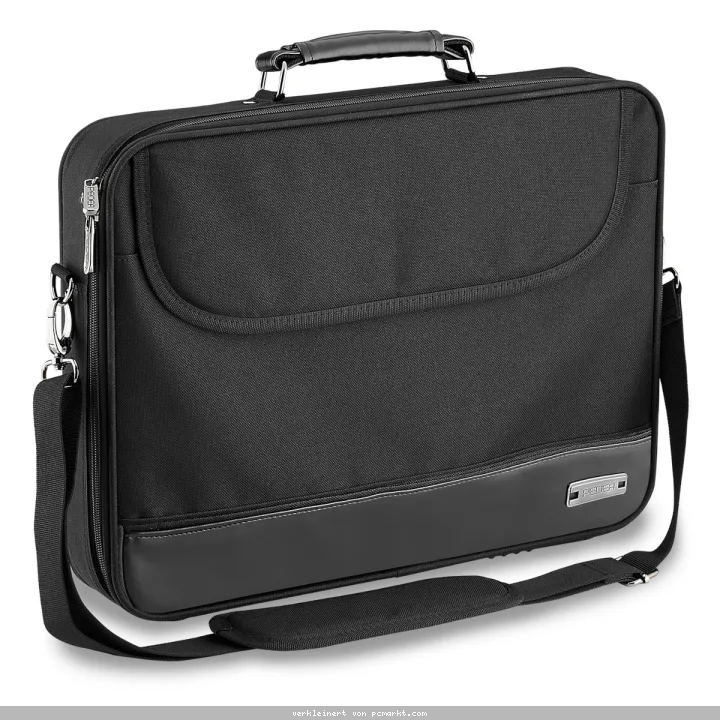 PEDEA Laptoptasche 17,3 Zoll (43,9 cm) BLACKLINE Notebook Umhängetasche mit Schultergurt, schwarz