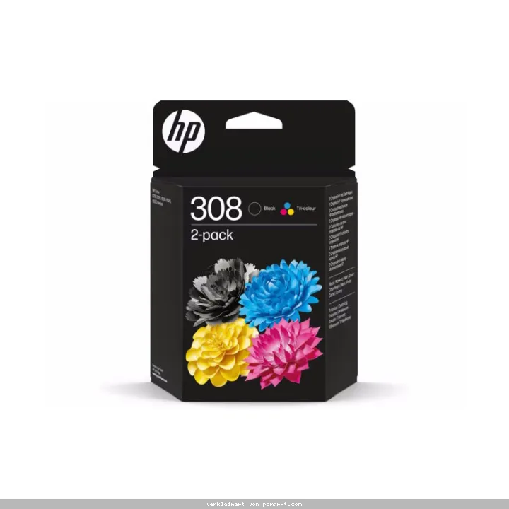 HP 308 2er-Pack Schwarz/Cyan/Magenta/Gelb Kompatibilität: HP Envy 6000er Serie // HP DeskJet 4000er Serie