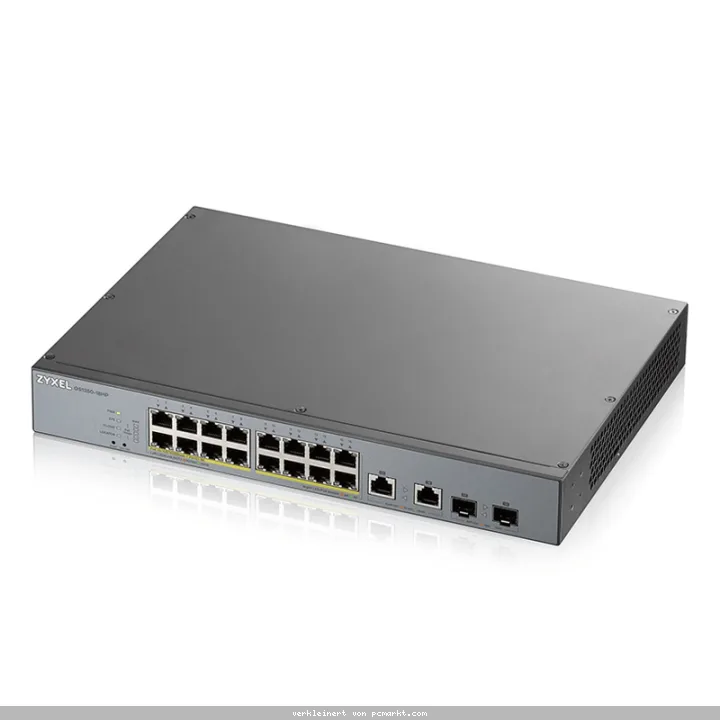 Zyxel GS1350-18HP Smart Managed Switch 16x Gigabit Ethernet (16x PoE+ max. 250 Watt), 2x GbE/SFP, Long Range, inkl. 1 Jahr Nebula Pro