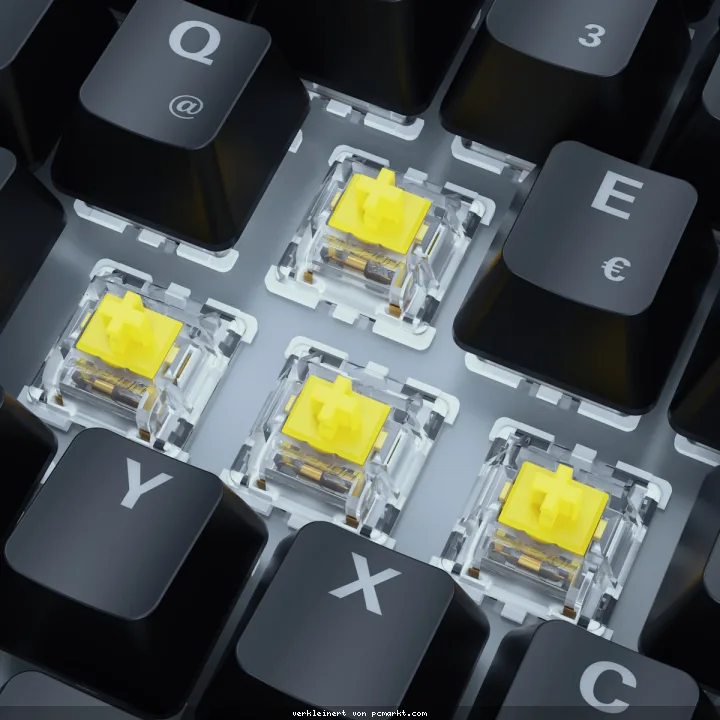 Sharkoon SKILLER SGK50 S3 Gaming Tastatur - 75% Layout, gelbe Hot-Swap Gateron-Switches, RGB-Beleuchtung, QWERTZ-Layout, schwarz