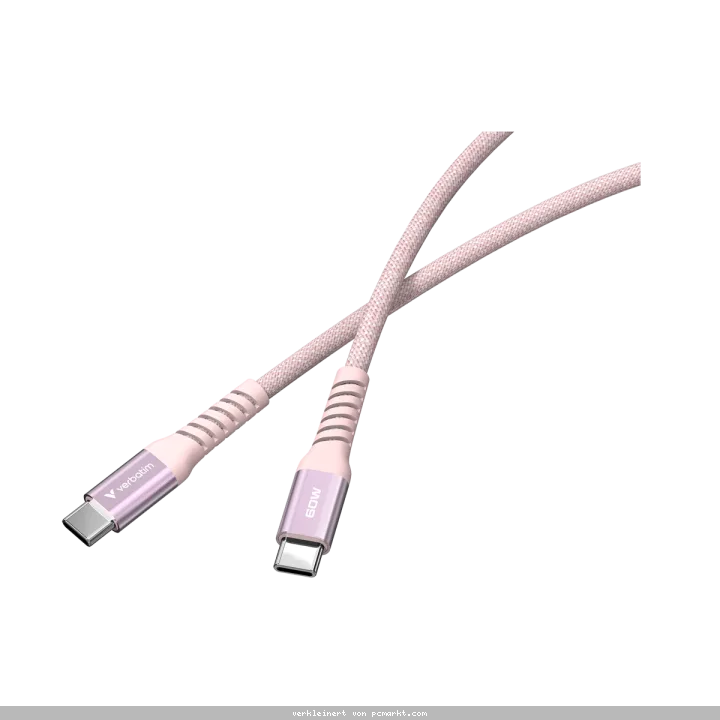 VERBATIM Sync & Charge USB-C zu USB-C 60W Magnetic 120 cm - pink