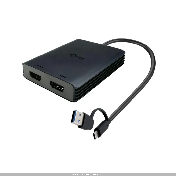 i-tec USB-A/USB-C Dual 4K HDMI Video Adapter