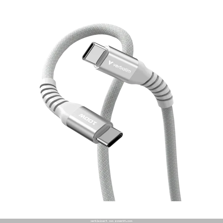 VERBATIM Sync & Charge USB-C zu USB-C 100W Magnetkabel 120 cm - grau