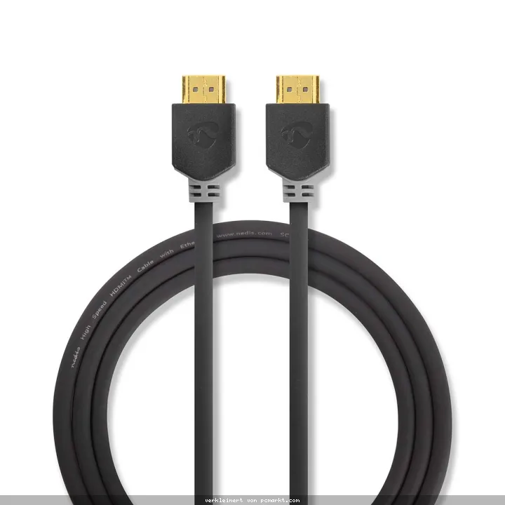Nedis High Speed HDMI™ Kabel mit Ethernet | HDMI™ Stecker | 4K@60Hz | 18 Gbps | 7.50 m | rund | PVC | Anthrazit | Verpackung mit Sichtfenster