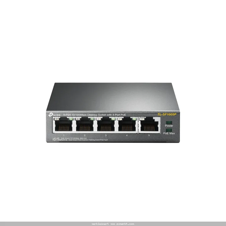 TP-Link TL-SF1005P Netzwerk-Switch 5-Port, Unmanaged, 5x 100 Mbit/s RJ45, 4x PoE+, 67W