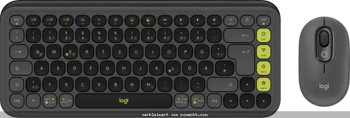 Logitech Pop Icon Combo Tastatur mit Maus, Grafit und Grün