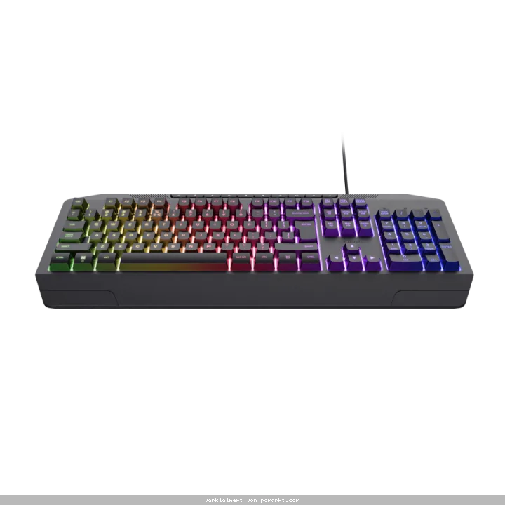 Trust Gaming GXT836 EVOCX Gaming Tastatur Gaming-Tastatur mit Regenbogenschwellen-RGB-Beleuchtung und Soft-Touch-Tasten