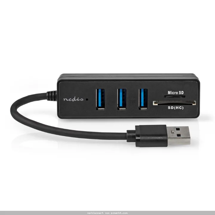 Nedis USB-Hub USB-A Stecker 3x USB A Buchse - 5-Port port(s), USB 3.2 Gen 1, Stromversorgung über USB, 5 Gbps, SD & MicroSD