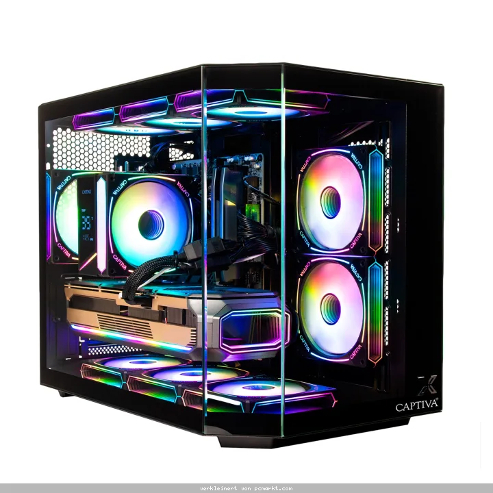 Captiva PC Highend Gaming R10-2576 AMD Ryzen 7 7800X3D, 32GB DDR5 RAM, 1TB M.2, AMD RX 9060 XT (16GB GDDR6), Windows 11 Home