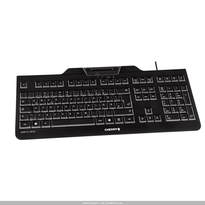 CHERRY KC 1000 SC, schwarz, kabelgebunden, Security Tastatur, integriertes Smartcard-Terminal, 4 Hotkeys