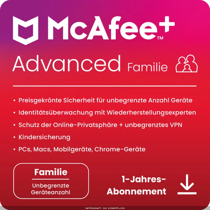 McAfee Plus Advanced - Family [Geräte unbegrenzt - 1 Jahr]