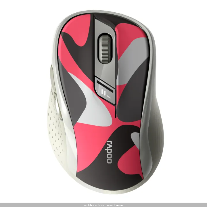 Rapoo Kabellose lautlose Multi-Mode-Maus "M500", Camouflage/Rot Einstellbarer Sensor mit 1.600 DPI