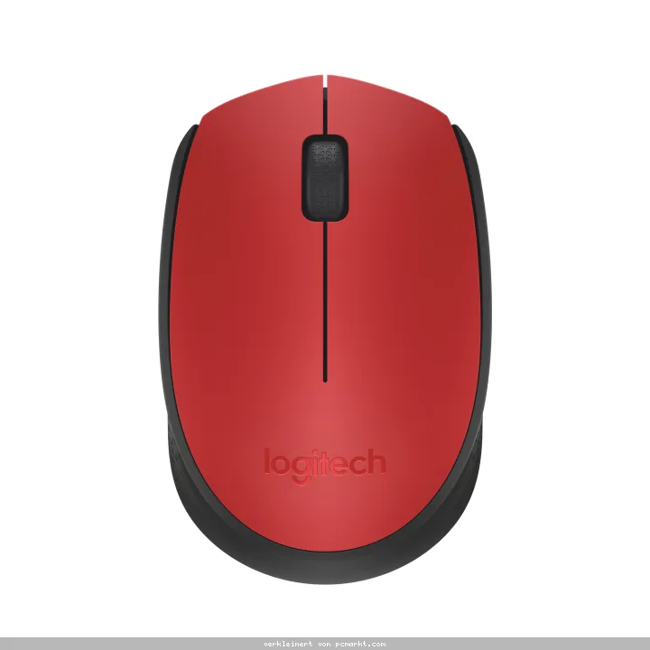 Logitech M171 kabellose, komfortable optische Maus, rot mit langer Lebensdauer, für Links- und Rechtshänder