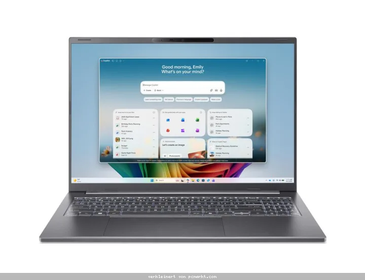 Acer Aspire 16 AI (A16-52M-74UY) Copilot+ PC 16,0" WUXGA, IPS, 120Hz, Intel Core 7 Ultra 256V, 16GB RAM, 512GB SSD, Windows 11